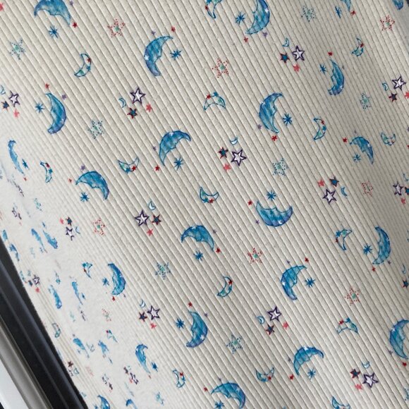 Earth Angels 80% Cotton Stars And Moons Ribbed Cream Nightgown Size medium - Picture 4 of 8